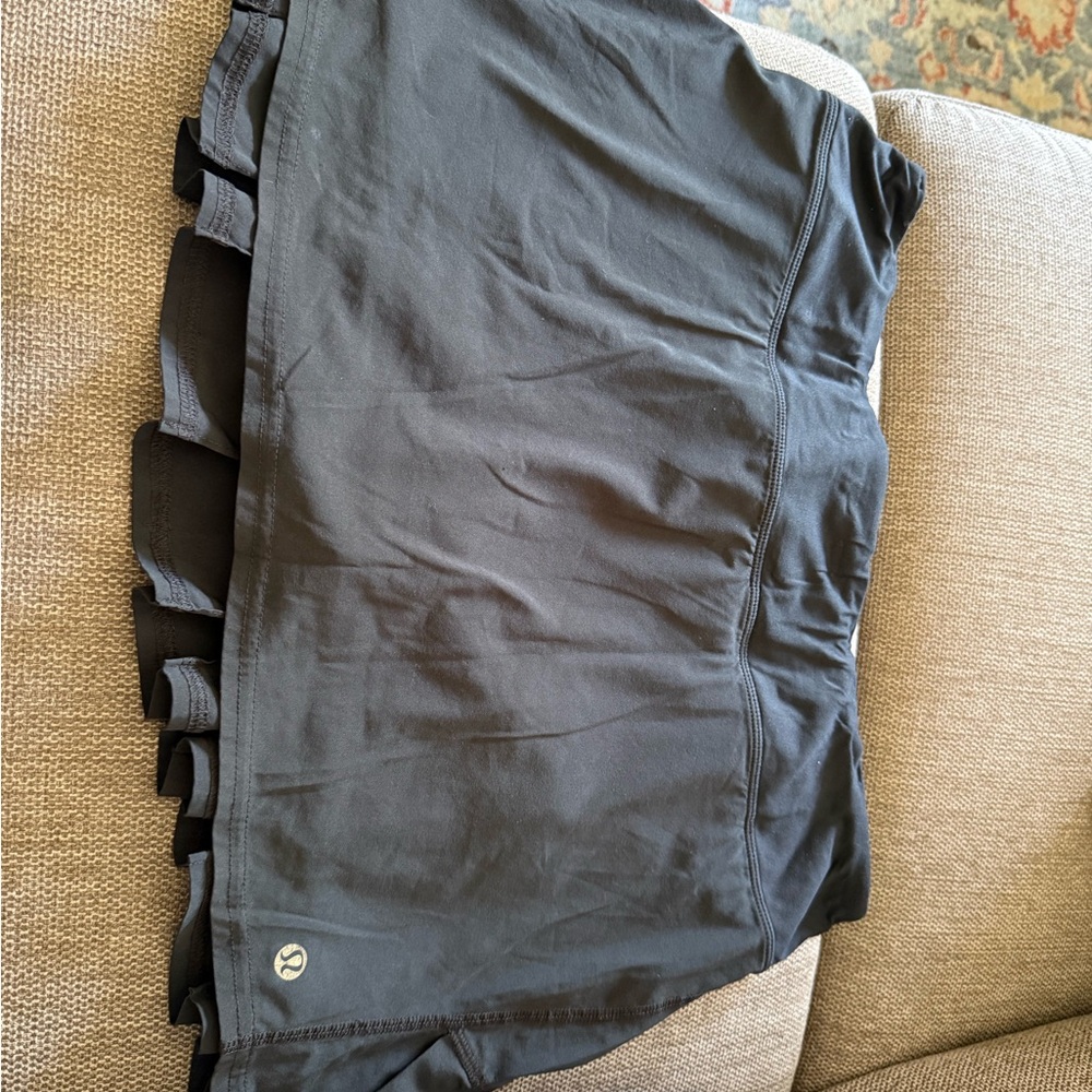 Lululemon Black Athletic Skirt with Built-In Shorts size 8